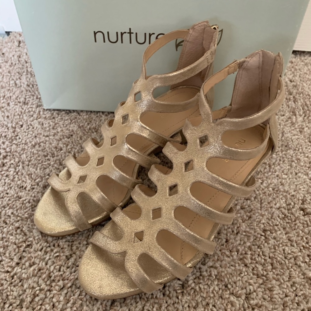 Nurture Thena warm gold sandal.